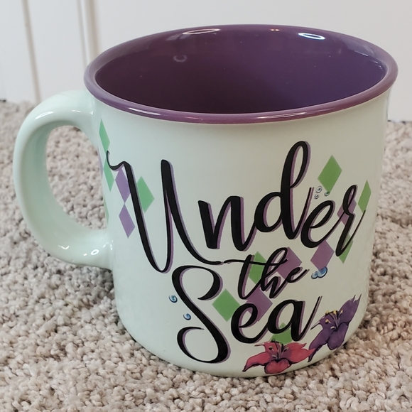 New Disney Under The Sea Ceramic 20oz Mug, The Little Mermaid, Ariel & Flounder - Picture 4 of 12